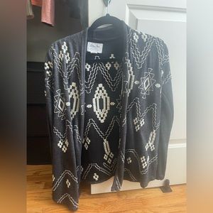 Lucky brand pattern sweater womens xs gray